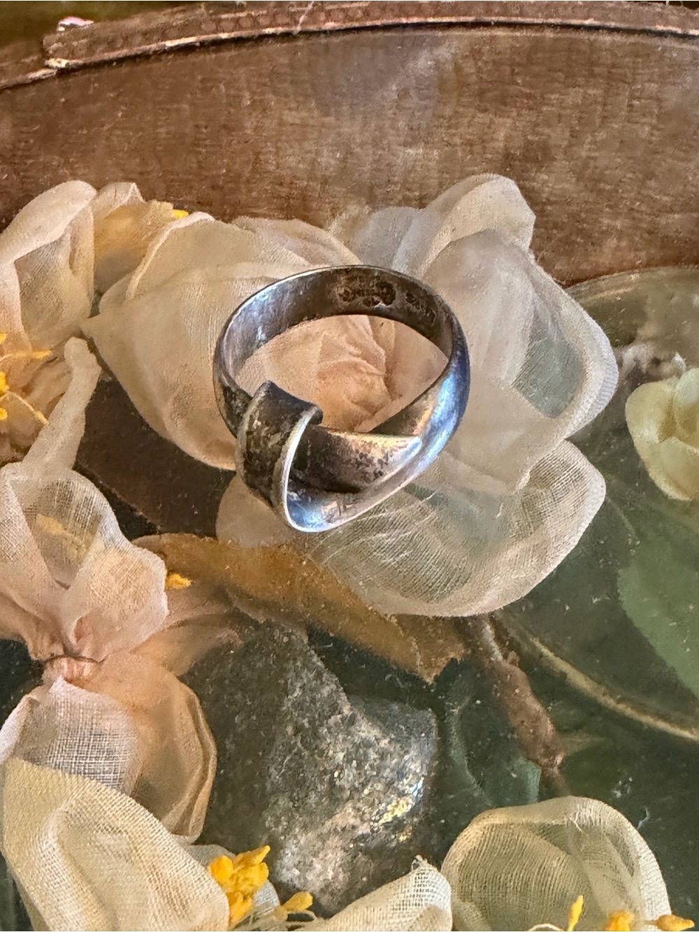 Vintage Hallmarked 925 Germany Knotted Rope Ring Size 8 Unisex